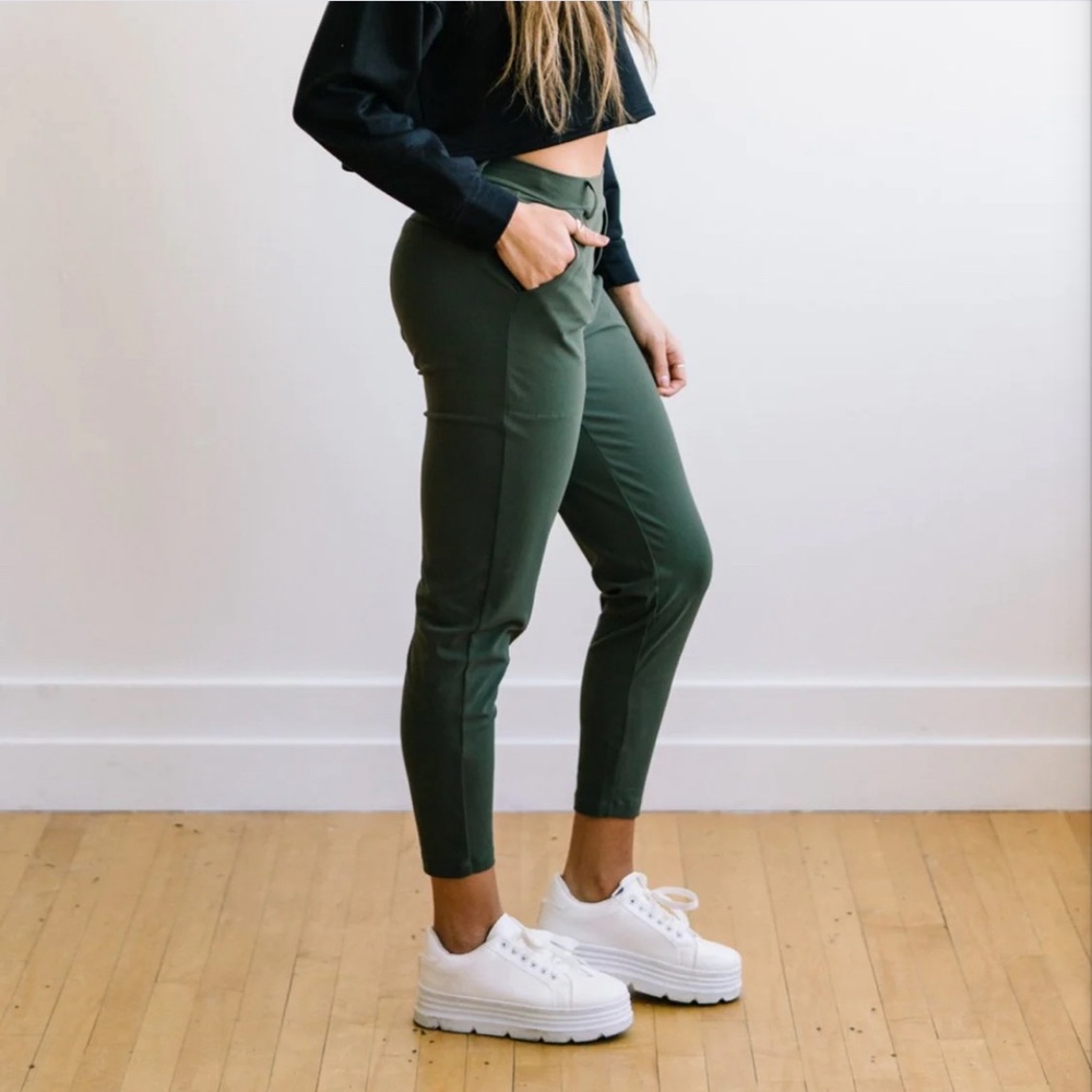 Work Hard Play Hard Trousers - Olive Green | MT LUXE